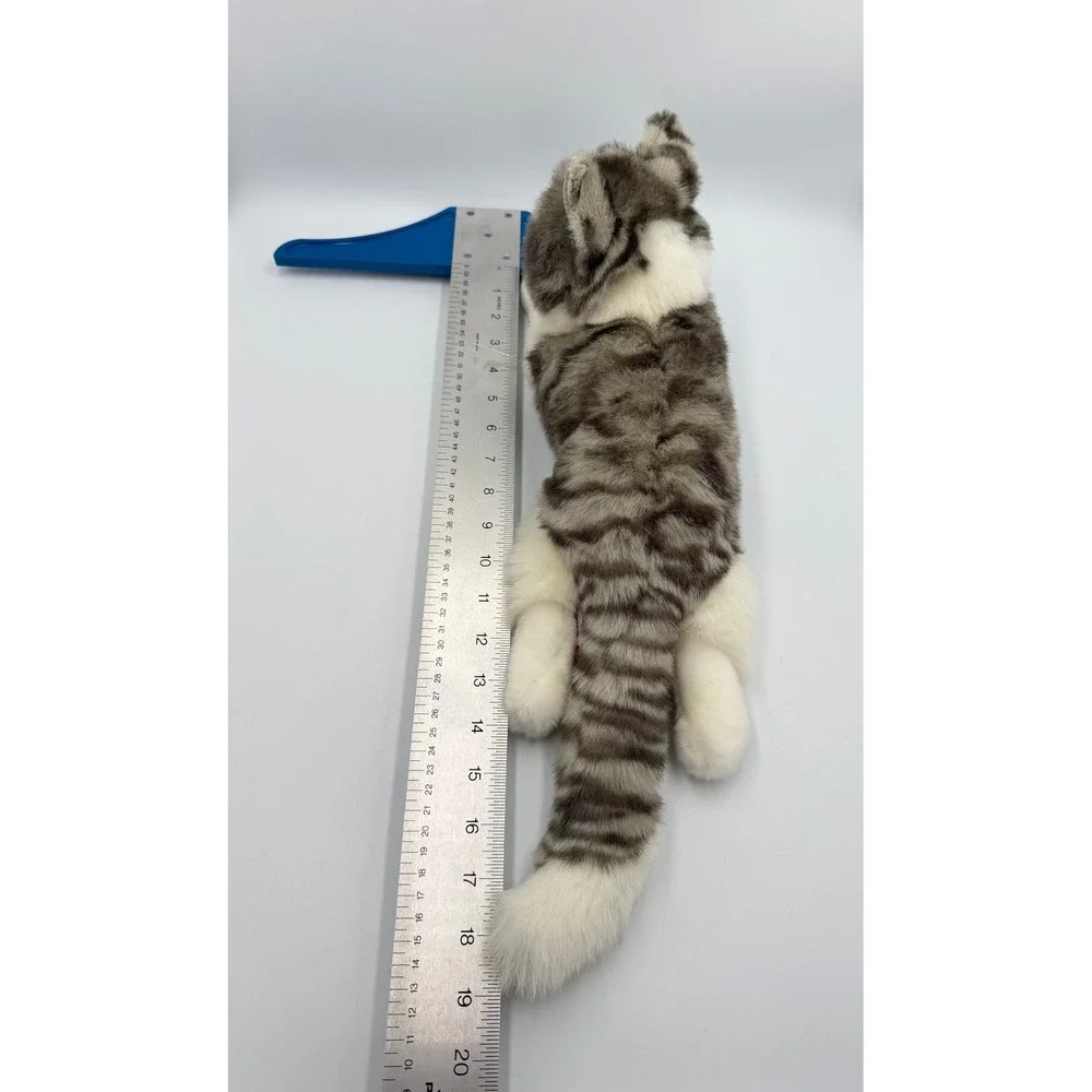Douglas Plush Cat Grey White Striped Tabby Lying Stuffed Animal 19